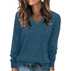 Women's V-Neck Tunic Sweater – Lightweight Long Sleeve Sweater