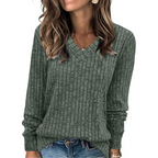 Women's V-Neck Tunic Sweater – Lightweight Long Sleeve Sweater