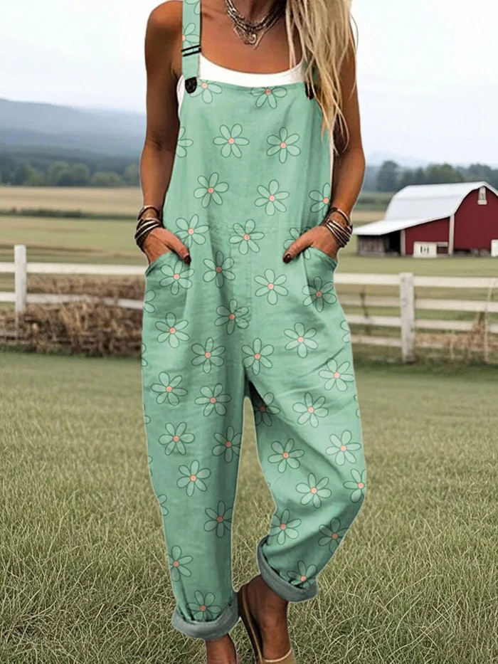 Women's Floral Print Jumpsuit – Summer Casual Jumpsuit – Maren