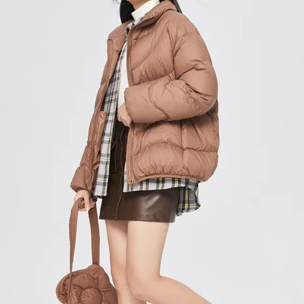 Women's Lightweight Puffer Jacket – Packable Collared Winter Jacket