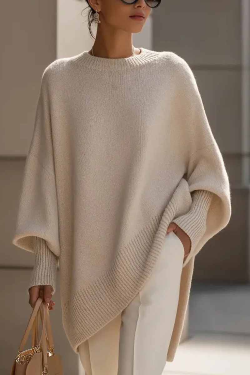 Women's Oversized Knit Sweater – Relaxed Long Sleeve Pullover