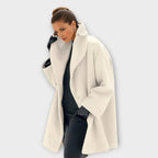 Women's Stand Collar Long Coat – Oversized Button Front Winter Coat