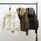 Women's Fur Collar Puffer Jacket – Hooded Long Quilted Jacket