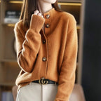 Women's Oversized Button Cardigan – Relaxed Ribbed Layering Cardigan