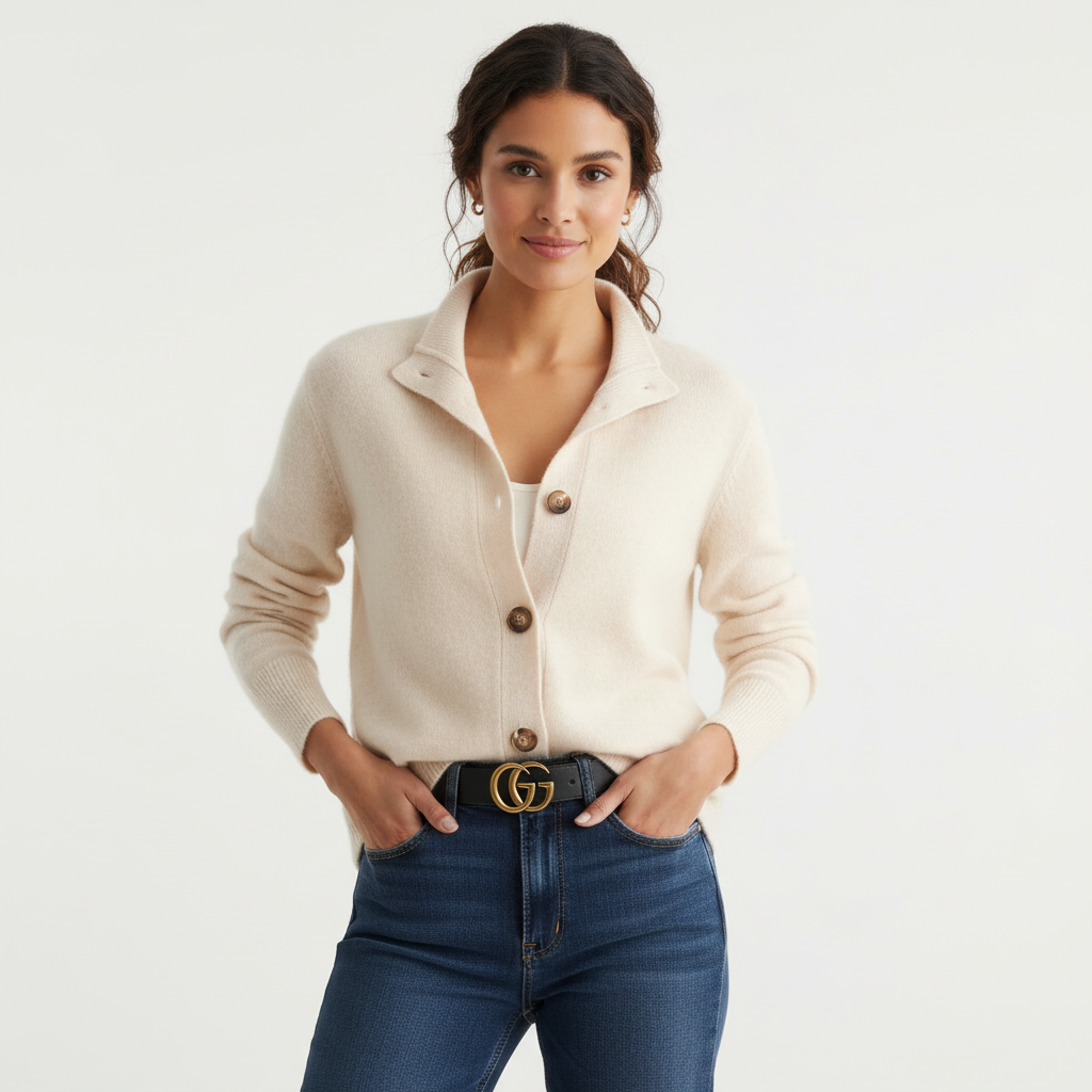Women's Oversized Button Cardigan – Relaxed Ribbed Layering Cardigan