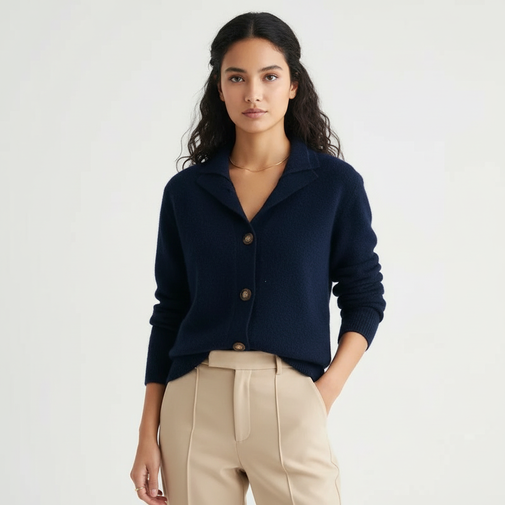 Women's Oversized Button Cardigan – Relaxed Ribbed Layering Cardigan