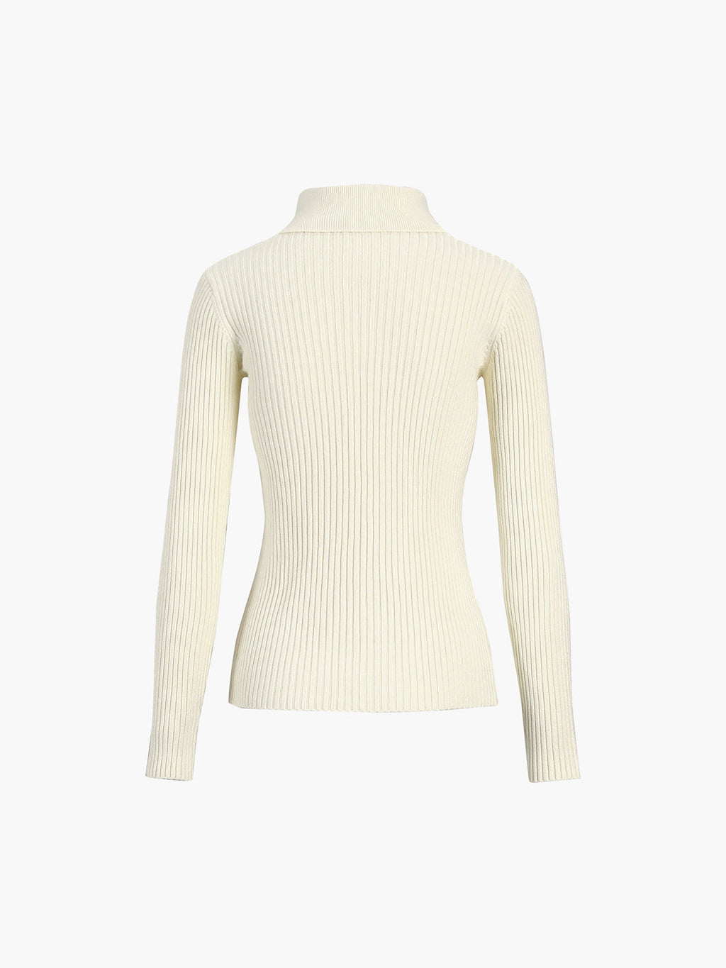Women's Ribbed Polo Sweater – Collared Long Sleeve Knit Top