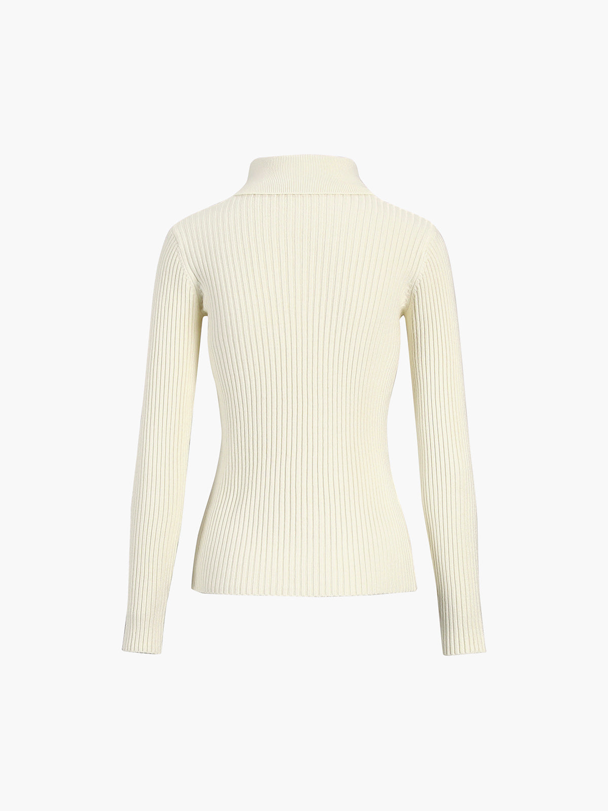 Women's Ribbed Polo Sweater – Collared Long Sleeve Knit Top
