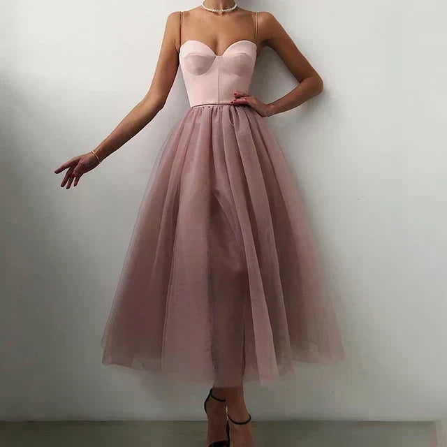 Women's Tulle Corset Gown – A-Line Formal Evening Dress