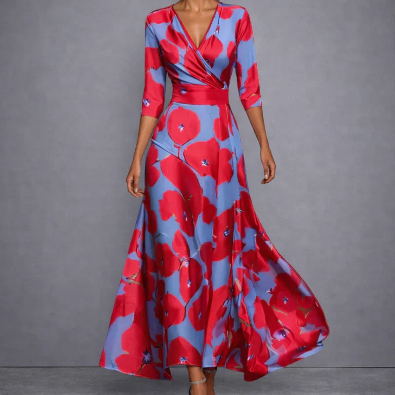Women's Colourful Maxi Dress – Flowy Printed Summer Dress