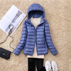 Women's Lightweight Down Coat – Packable Hooded Puffer Jacket