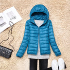 Women's Lightweight Down Coat – Packable Hooded Puffer Jacket