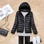 Women's Lightweight Down Coat – Packable Hooded Puffer Jacket