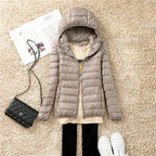 Women's Lightweight Down Coat – Packable Hooded Puffer Jacket