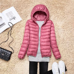 Women's Lightweight Down Coat – Packable Hooded Puffer Jacket