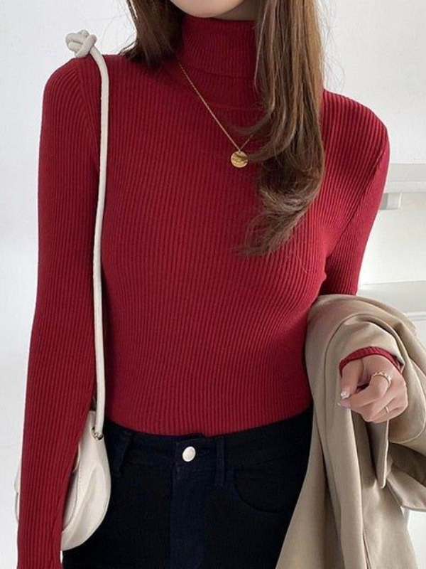 Women's Turtleneck Sweater – Classic Roll Neck Winter Sweater