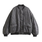 Women's Quilted Flight Jacket – Oversized Bomber Jacket