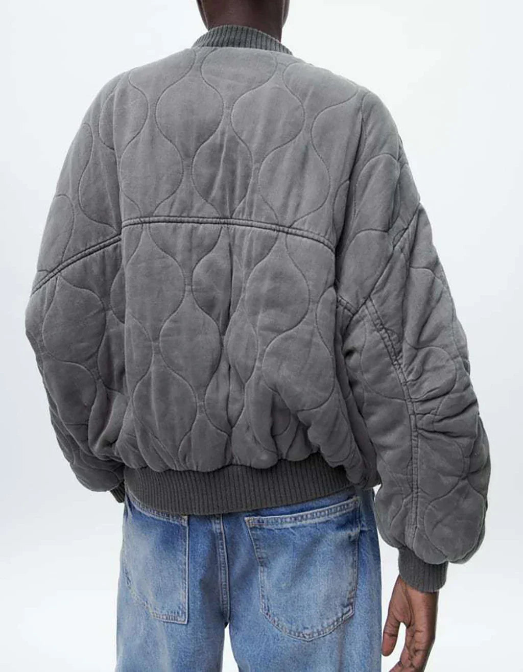 Women's Quilted Flight Jacket – Oversized Bomber Jacket