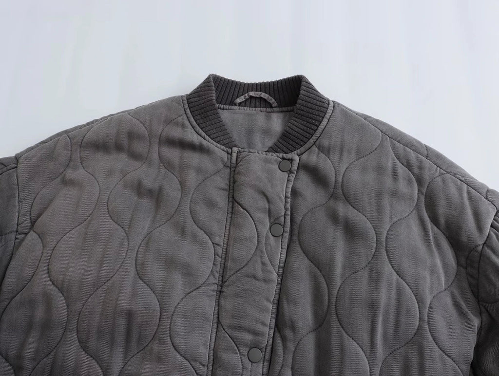 Women's Quilted Flight Jacket – Oversized Bomber Jacket