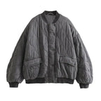 Women's Quilted Flight Jacket – Oversized Bomber Jacket