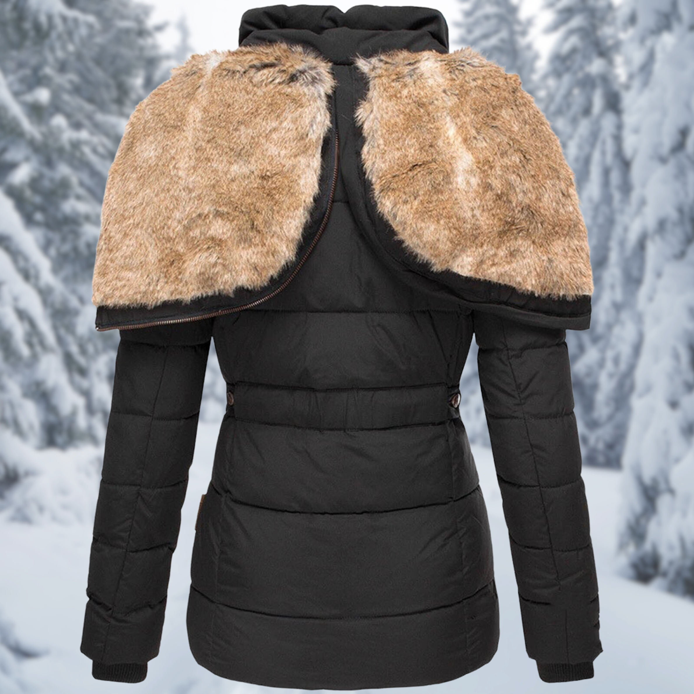 Women's Fur Hood Winter Jacket – Fleece Lined Cold Weather Coat