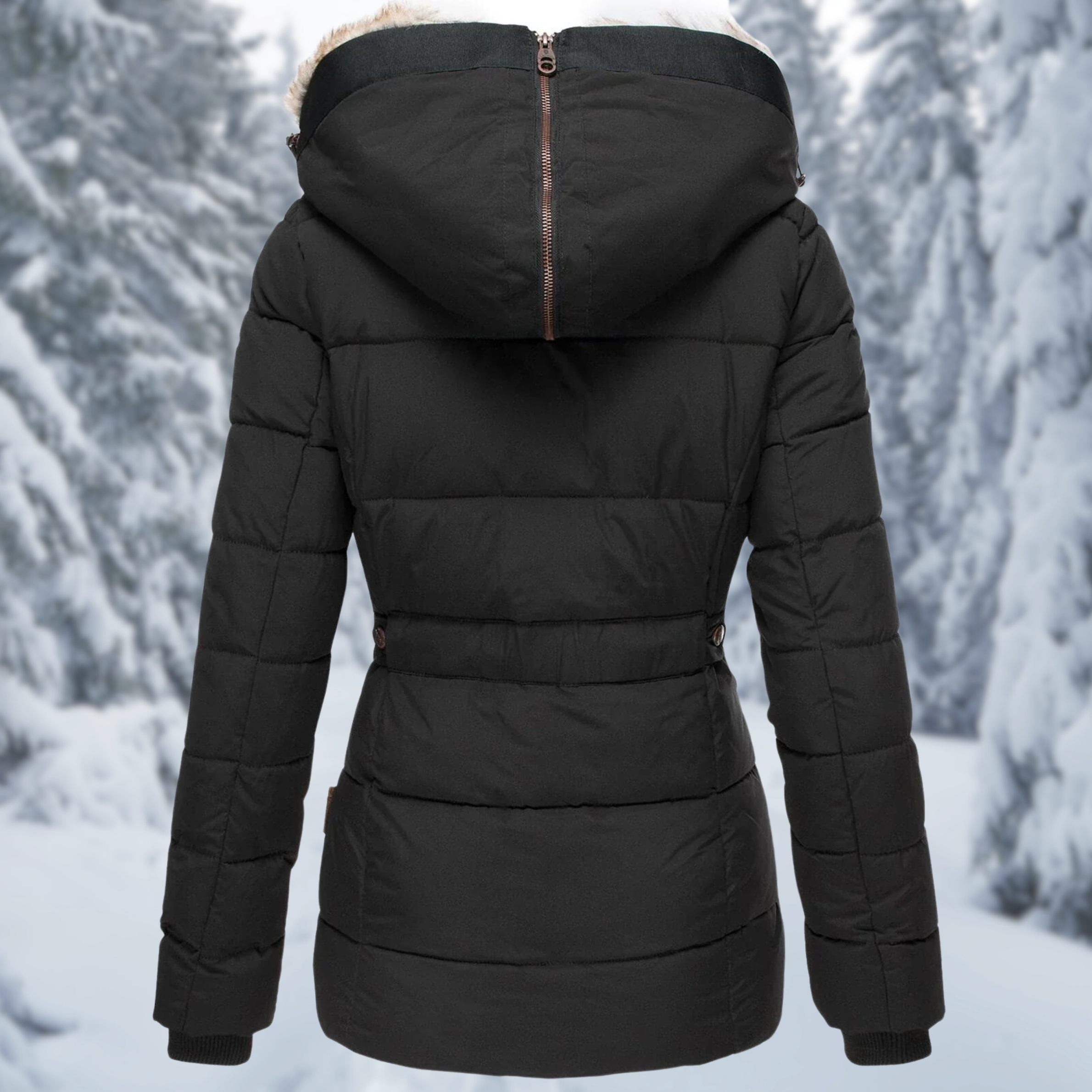 Women's Fur Hood Winter Jacket – Fleece Lined Cold Weather Coat