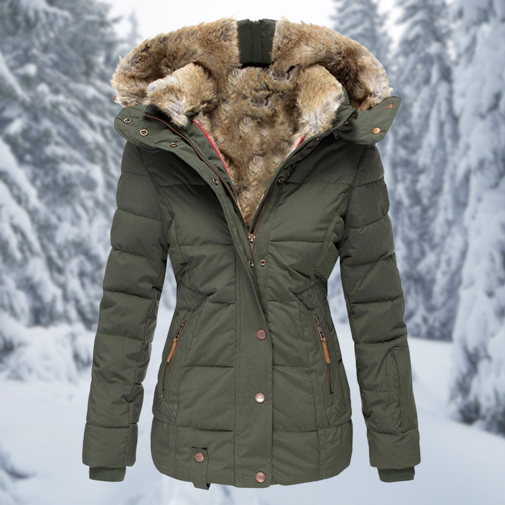 Women's Fur Hood Winter Jacket – Fleece Lined Cold Weather Coat