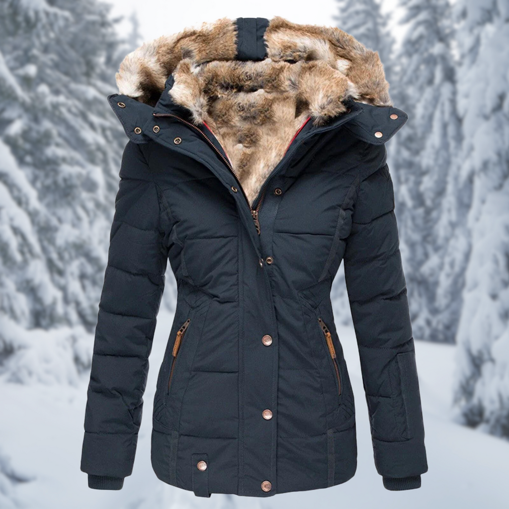 Women's Fur Hood Winter Jacket – Fleece Lined Cold Weather Coat