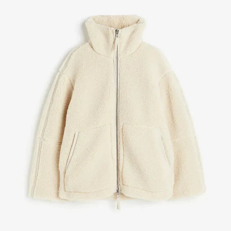 Women's Sherpa Fleece Jacket – Oversized Zip Teddy Jacket