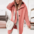 Women's Long Hooded Knit Cardigan – Relaxed Cold Weather Cardigan