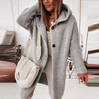Women's Long Hooded Knit Cardigan – Relaxed Cold Weather Cardigan