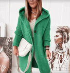 Women's Long Hooded Knit Cardigan – Relaxed Cold Weather Cardigan
