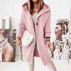 Women's Long Hooded Knit Cardigan – Relaxed Cold Weather Cardigan