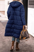 Women's Reversible Long Winter Coat – Hooded Teddy Lined Cold Weather Coat