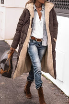Women's Reversible Long Winter Coat – Hooded Teddy Lined Cold Weather Coat
