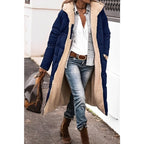 Women's Reversible Long Winter Coat – Hooded Teddy Lined Cold Weather Coat
