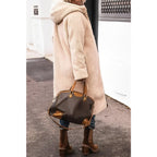 Women's Reversible Long Winter Coat – Hooded Teddy Lined Cold Weather Coat