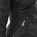 Women's Hooded Moto Jacket – Faux Leather Zip-Up Jacket