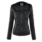 Women's Hooded Moto Jacket – Faux Leather Zip-Up Jacket