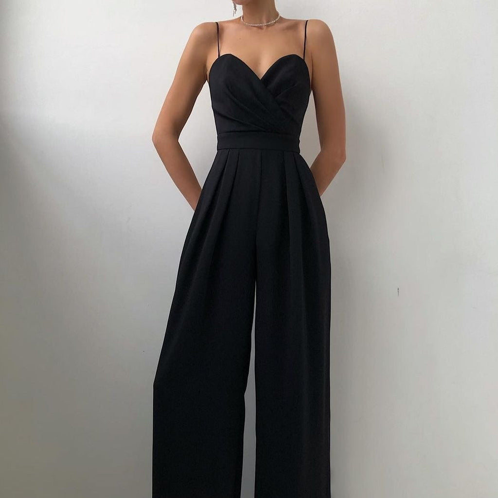 Women's Wide Leg Jumpsuit – Sleeveless Flowy Occasion Jumpsuit