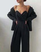 Women's Wide Leg Jumpsuit – Sleeveless Flowy Occasion Jumpsuit