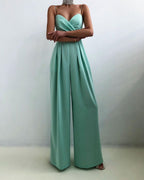 Women's Wide Leg Jumpsuit – Sleeveless Flowy Occasion Jumpsuit