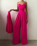 Women's Wide Leg Jumpsuit – Sleeveless Flowy Occasion Jumpsuit