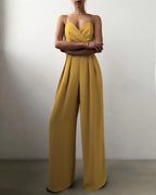 Women's Wide Leg Jumpsuit – Sleeveless Flowy Occasion Jumpsuit