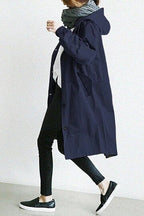 Women's Long Hooded Trench Coat – Lightweight Transitional Coat