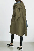 Women's Long Hooded Trench Coat – Lightweight Transitional Coat