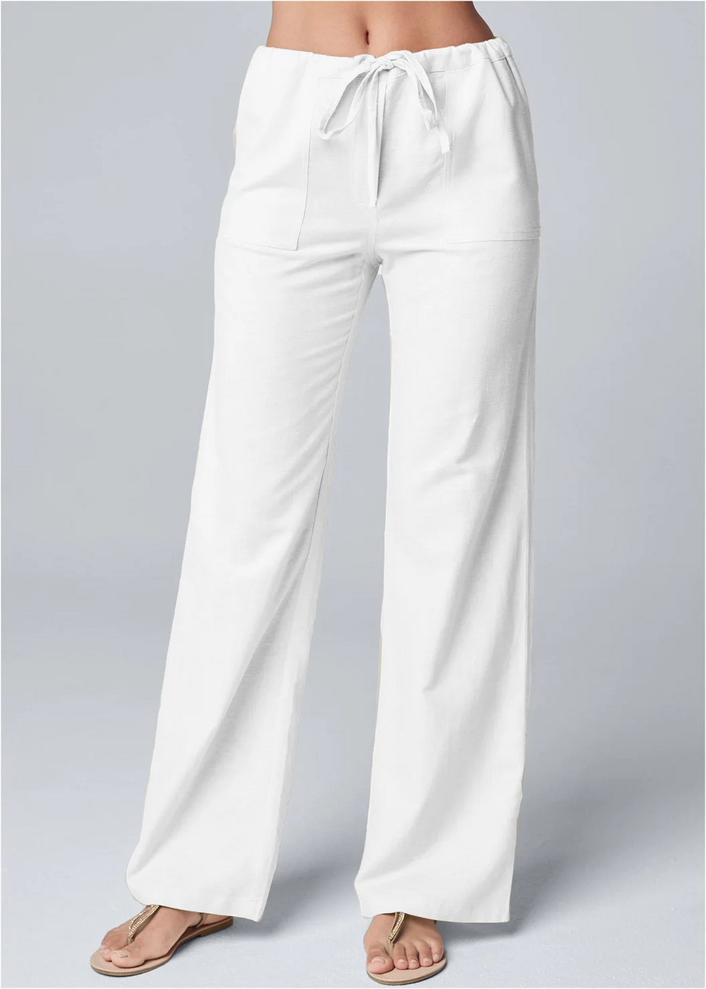 Women's Ankle Length Trousers – Drawstring Waist Relaxed Casual Pants