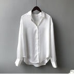 Women's Long Sleeve Button Blouse – Classic Button Front Shirt Blouse