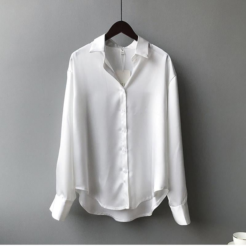 Women's Long Sleeve Button Blouse – Classic Button Front Shirt Blouse