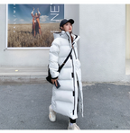 Women's Long Hooded Parka – Zip-Up Pocket Winter Coat
